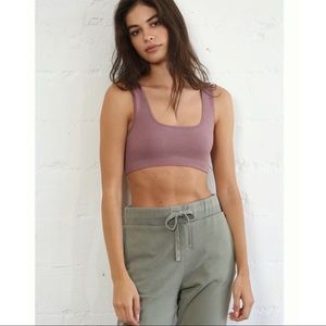 New• Seamless Rib Square Neck Bralette Top